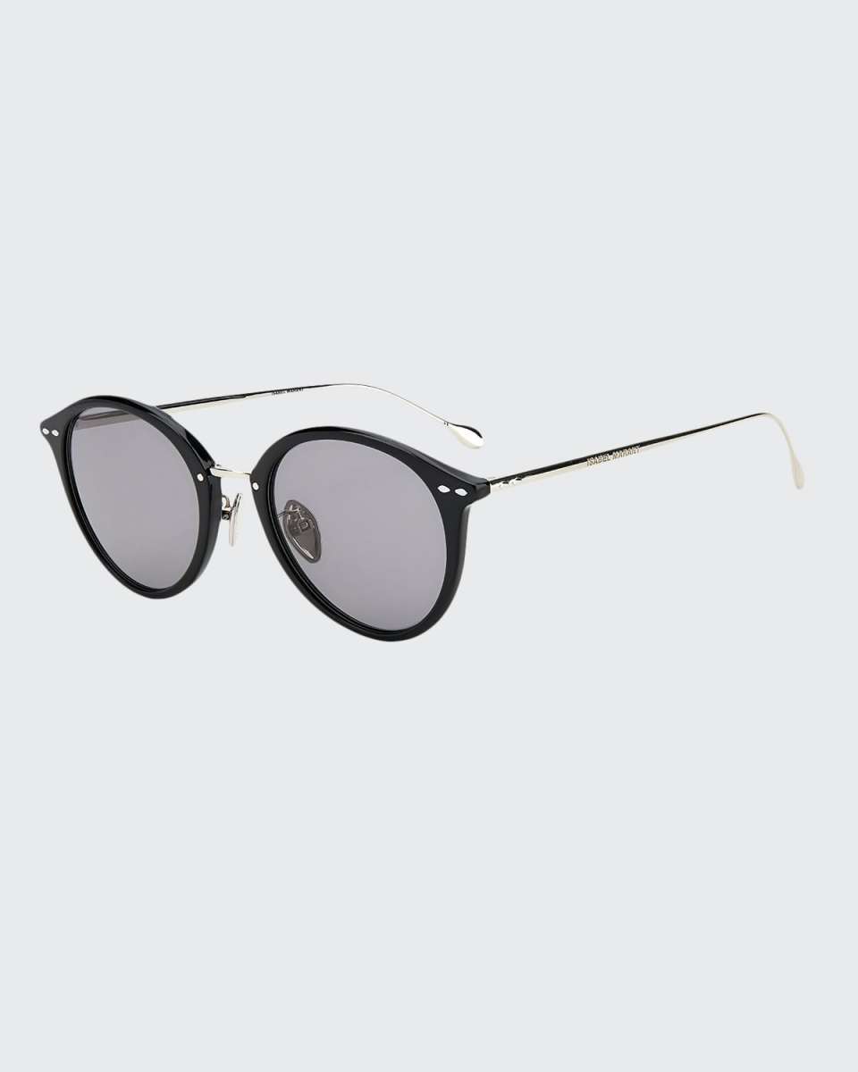Round Acetate/Metal Sunglasses